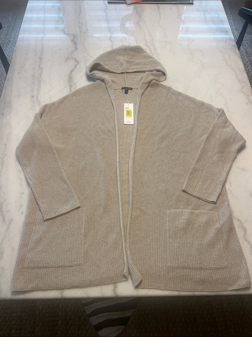 Eileen Fisher Hooded Open-Front Peruvian Organic Cotton Cardigan. Large NWT - Picture 8 of 15